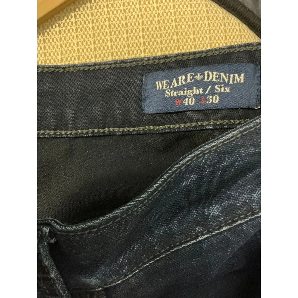 Buffalo‎ David Bitton Men's Straight Six Dark Wash Denim Jeans W40 L30
